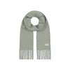 Mintgroene sjaal met franjes en label