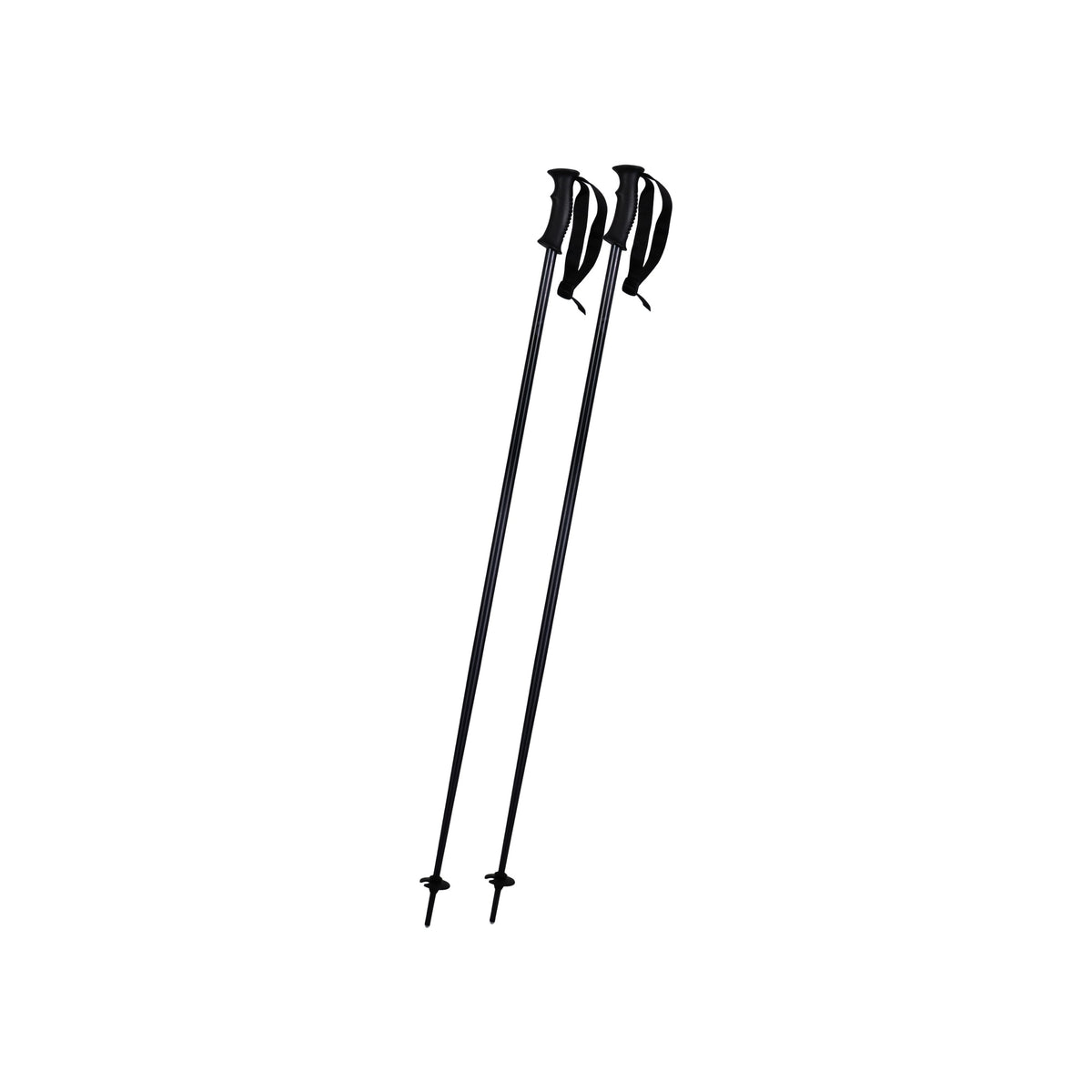 Zwarte langlaufstokken met handgrepen en punten voor Nordic walking of langlaufen