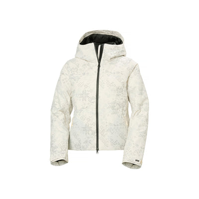 Helly Hansen W Nora Short Puffy Jacket — Cream New Nordic AOP