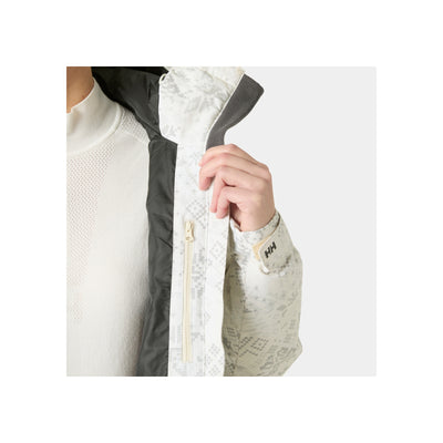 Helly Hansen W Nora Short Puffy Jacket — Cream New Nordic AOP