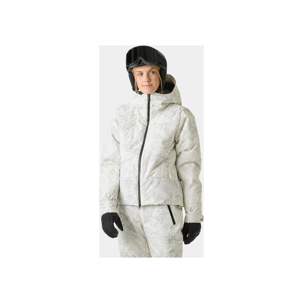 Helly Hansen W Nora Short Puffy Jacket — Cream New Nordic AOP