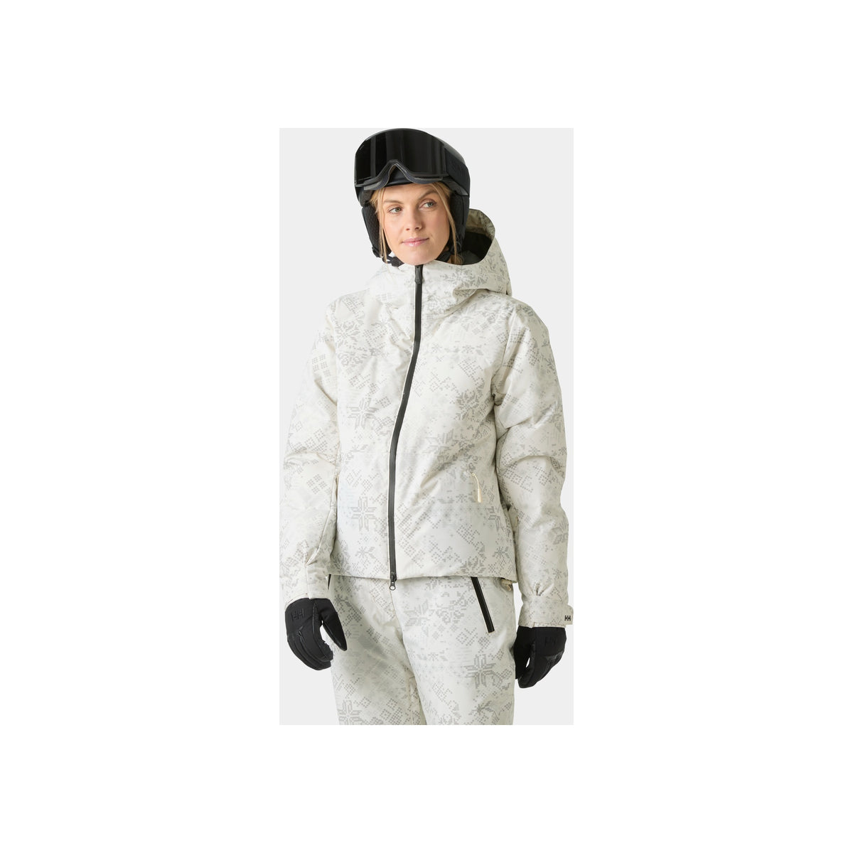 Helly Hansen W Nora Short Puffy Jacket — Cream New Nordic AOP