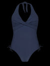Barts Solid Halter One Piece — Navy