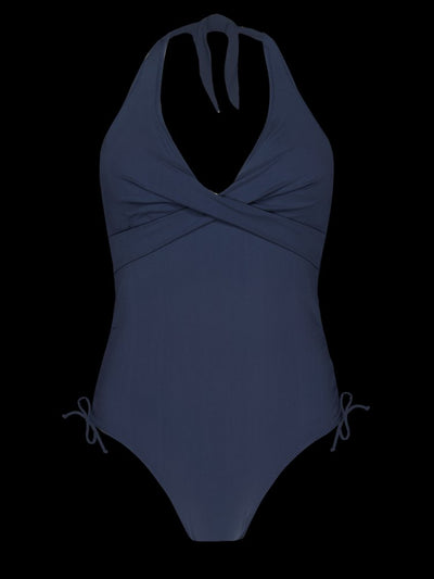 Barts Solid Halter One Piece — Navy