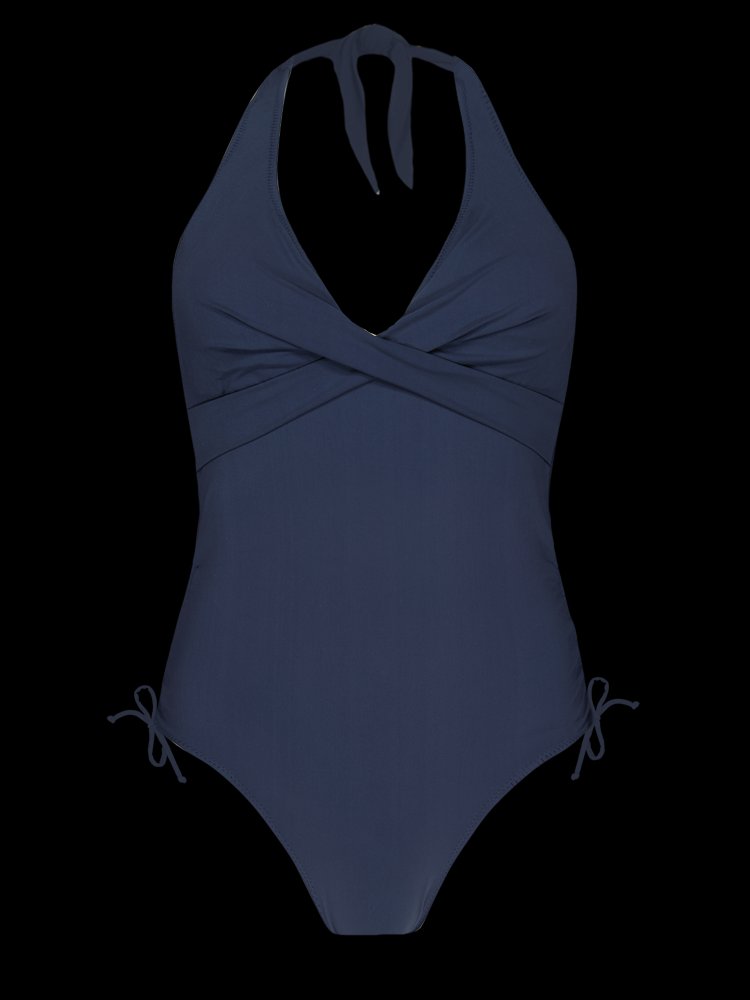Barts Solid Halter One Piece — Navy