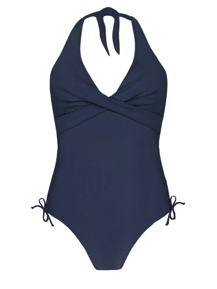 Barts Solid Halter One Piece — Navy