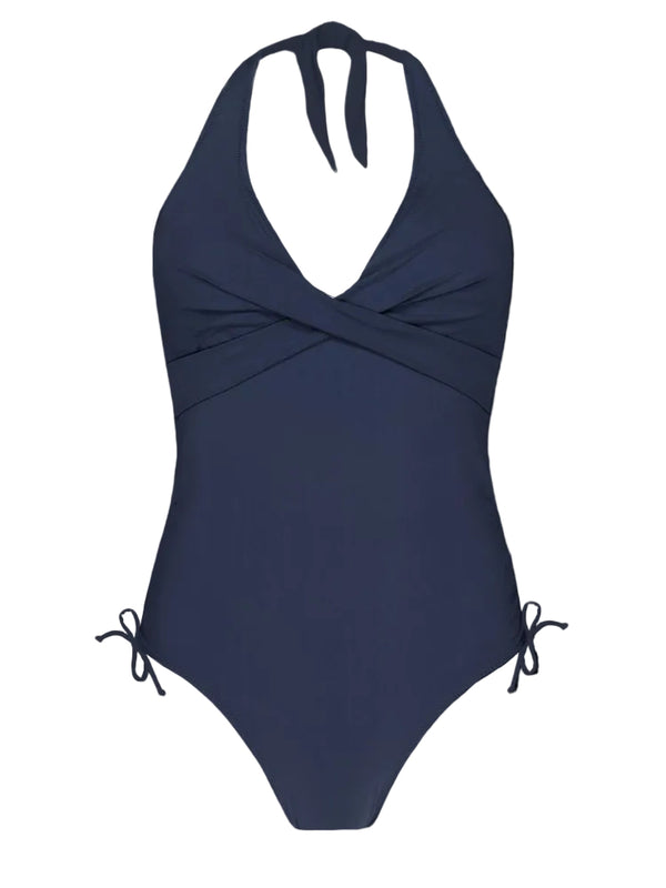 Barts Solid Halter One Piece — Navy