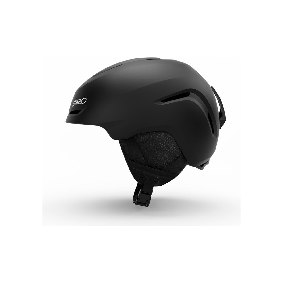 Zwarte skihelm met ventilatiesleuven en verstelbare pasvorm voor wintersport en snowboarden