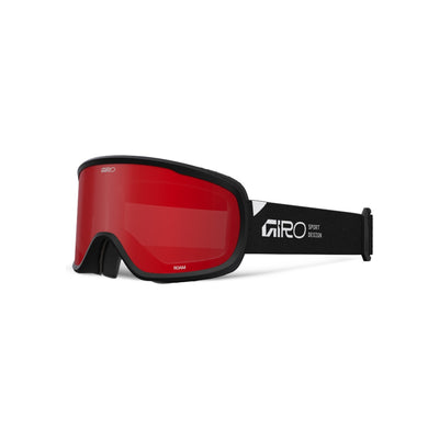 Giro skibril met rode lens en zwart frame voor wintersport en snowboarden