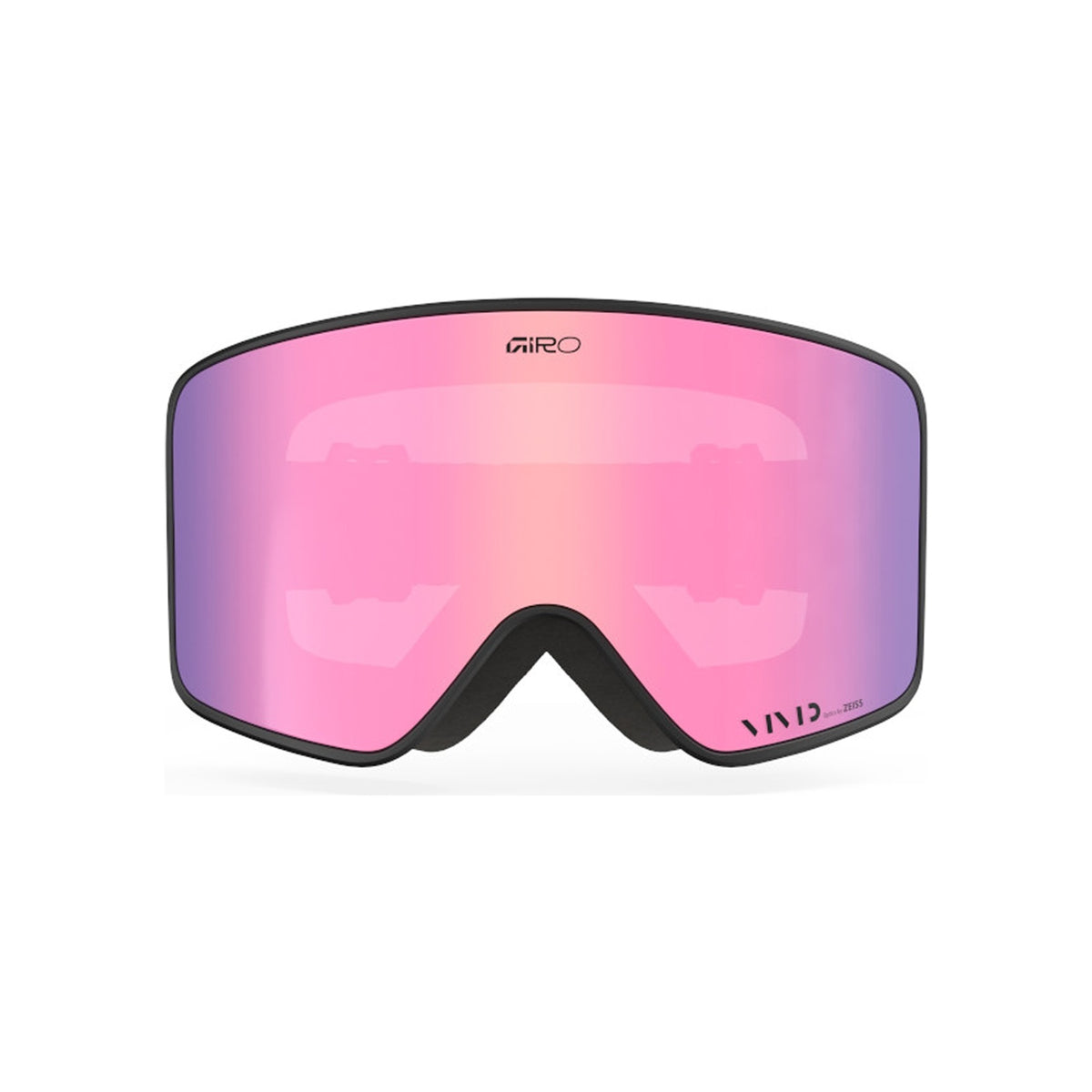 Skibril met roze spiegellens en zwart frame - VIVID lens technologie voor optimaal zicht op de piste