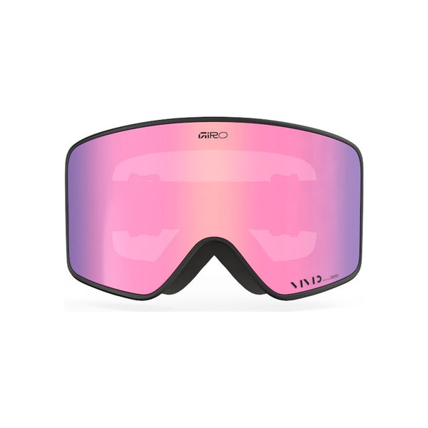 Skibril met roze spiegellens en zwart frame - VIVID lens technologie voor optimaal zicht op de piste