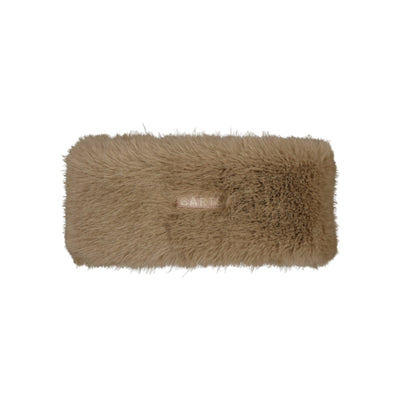 Bruine pluche kussen rechthoekig decoratief sierkussen teddy stof langharig