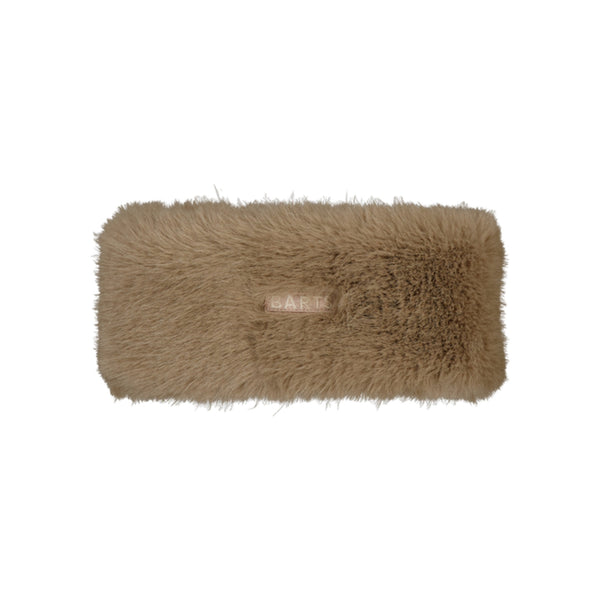 Bruine pluche kussen rechthoekig decoratief sierkussen teddy stof langharig