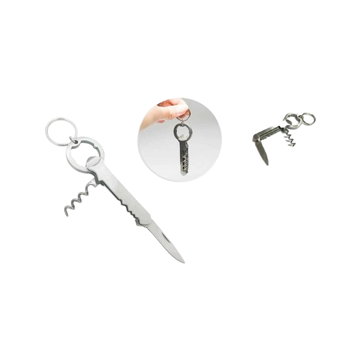 Munkees 3-function Corkscrew Opener Stainless Steel