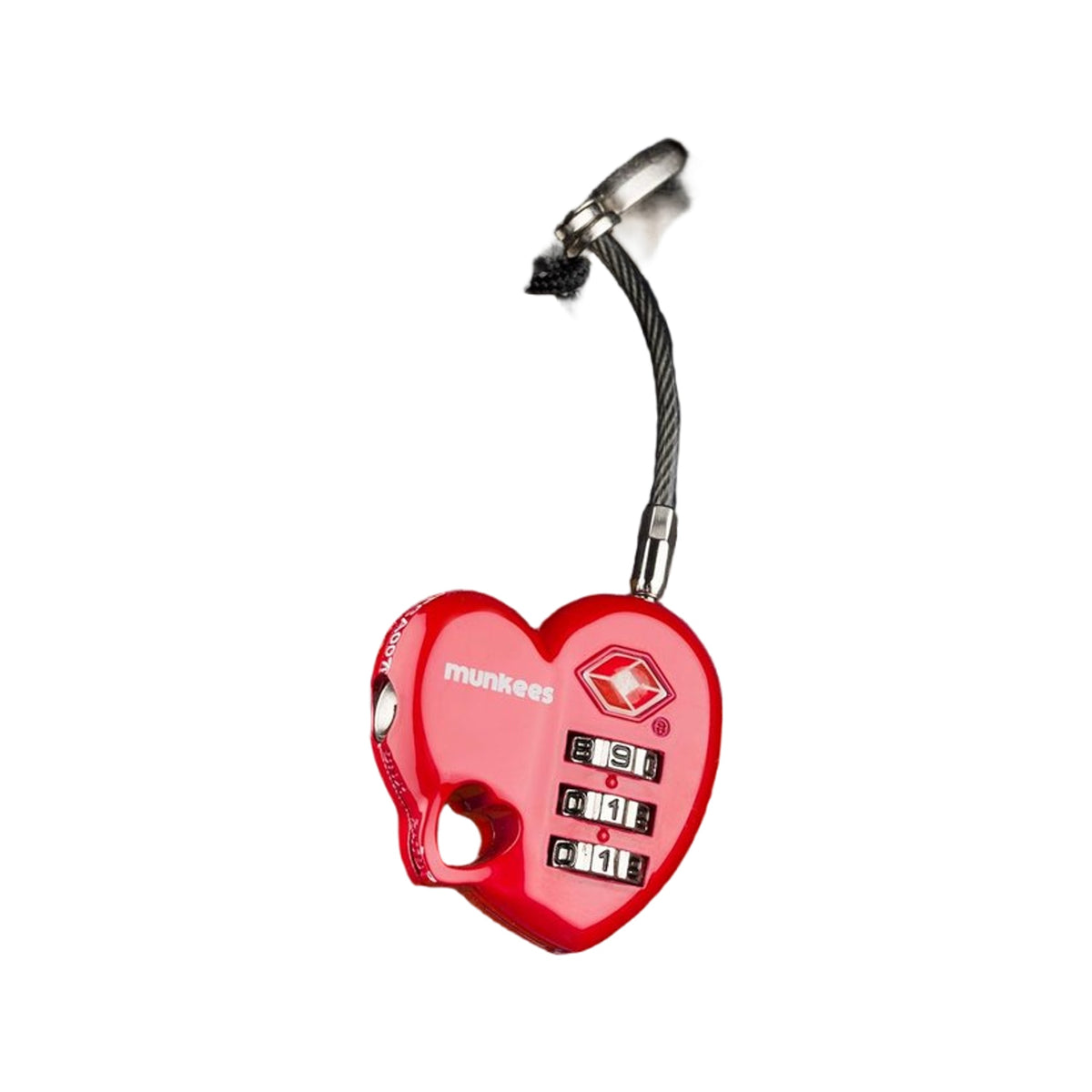 Munkees TSA Combination Lock - Heart