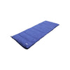 Blauwe slaapzak voor camping en outdoor gebruik, rechthoekig model met comfortabele vulling