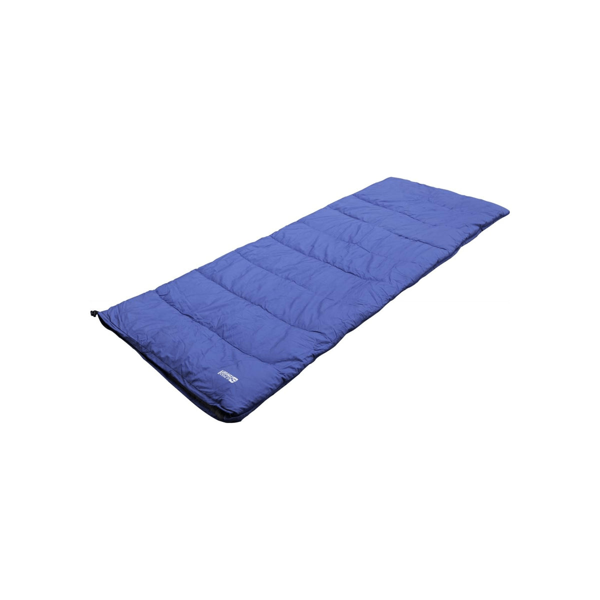 Blauwe slaapzak voor camping en outdoor gebruik, rechthoekig model met comfortabele vulling