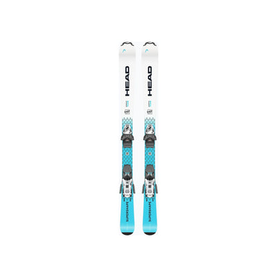 Head Pure Joy dames ski's wit-turquoise met bindingen - complete wintersport set voor vrouwen
