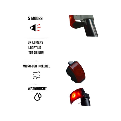 Bookman Curve Rear Light White
