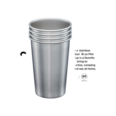 Klean Kanteen Steel Pint 473ml/16oz - 4pack