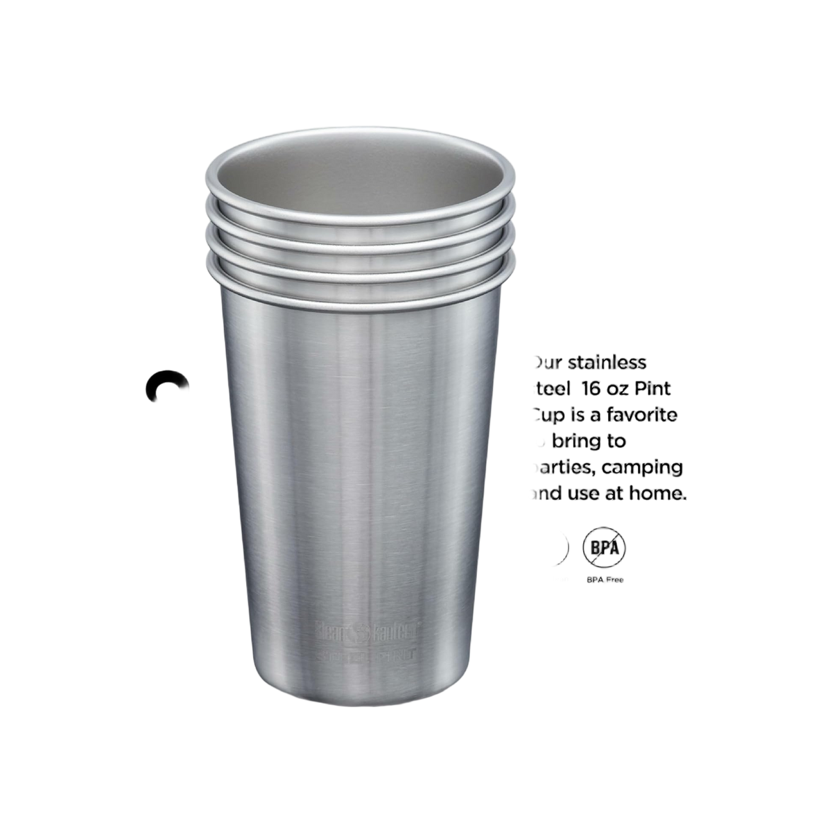 Klean Kanteen Steel Pint 473ml/16oz - 4pack