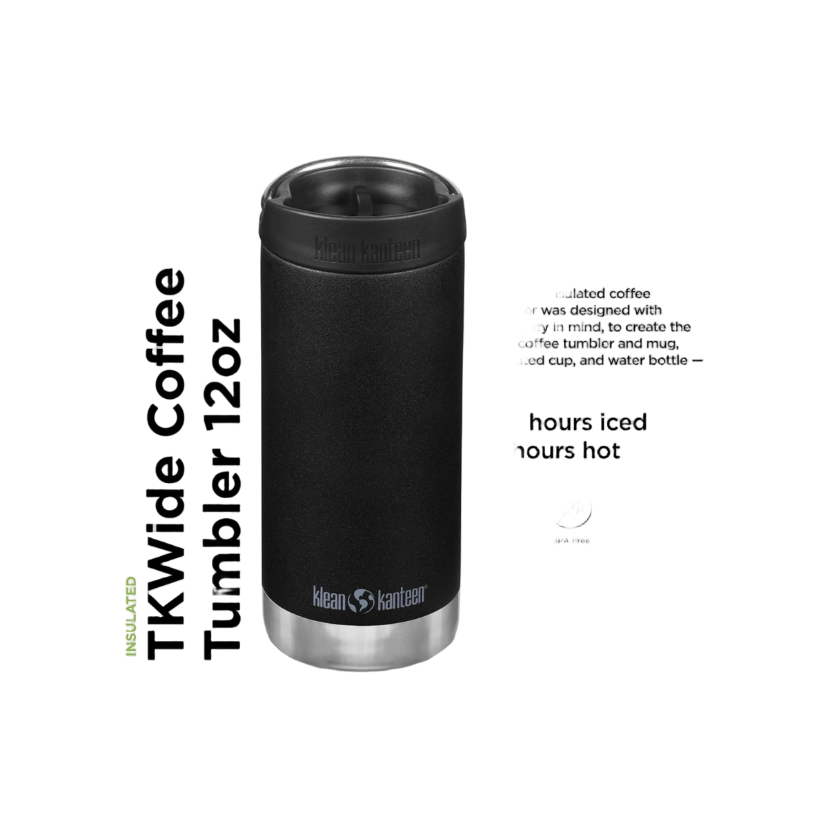 Klean Kanteen TKWide 355lml/12oz met Café Cap