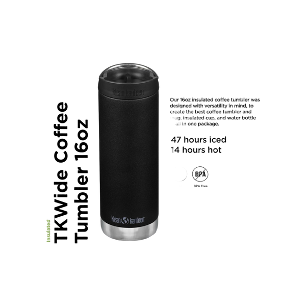 Klean Kanteen TKWide 473ml/16oz met Café Cap