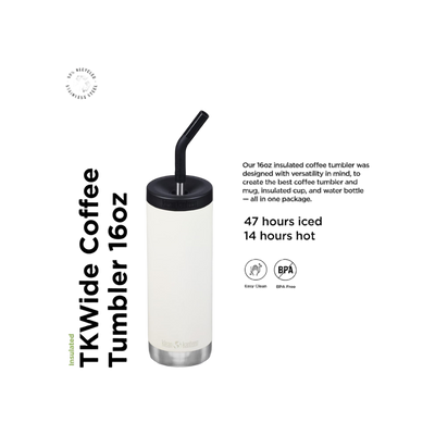 Klean Kanteen TKWide 473ml/16oz met Café Cap