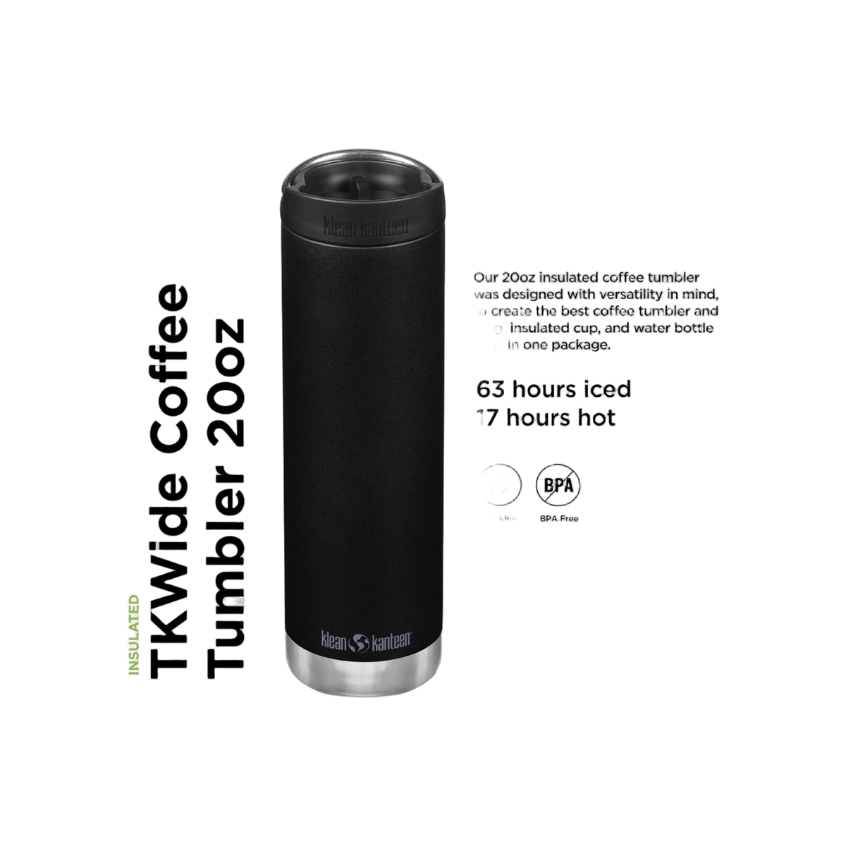 Klean Kanteen TKWide 592ml/20oz met Café Cap