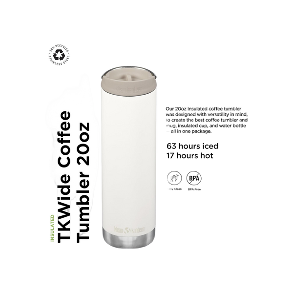 Klean Kanteen TKWide 592ml/20oz met Café Cap