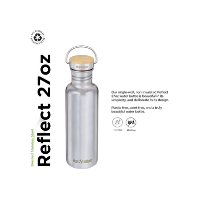 Klean Kanteen Single Wall Reflect 800ml/27oz met Bamboo Cap