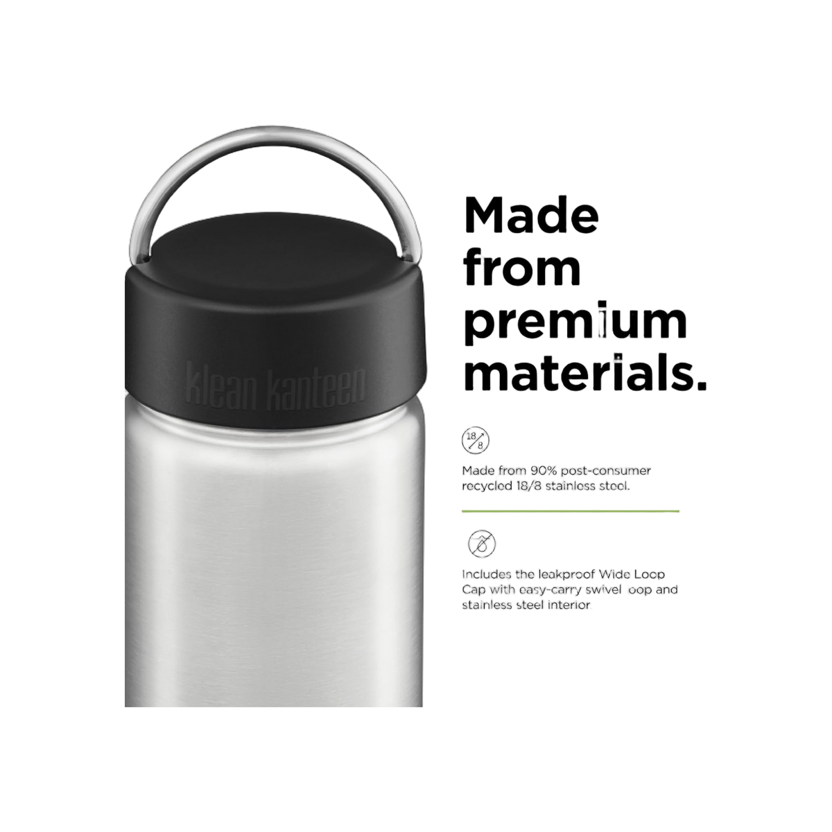 Klean Kanteen Drinkfles Classic Wide met ringdop, 800ml/27oz