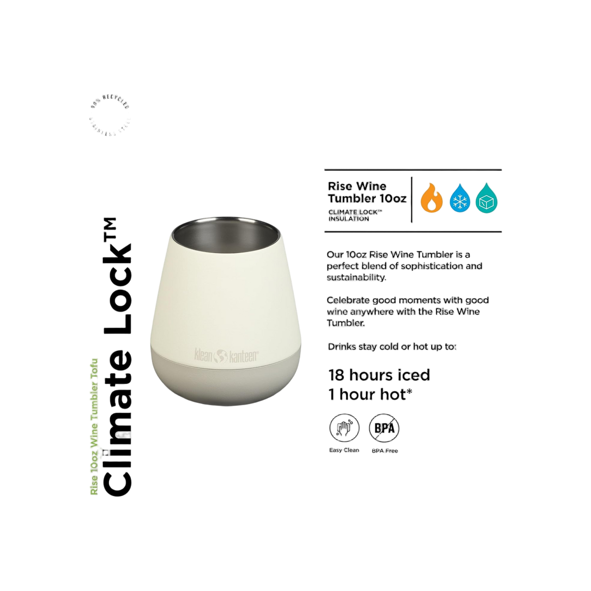 Klean Kanteen Geisoleerde Wijnbeker 296 ml