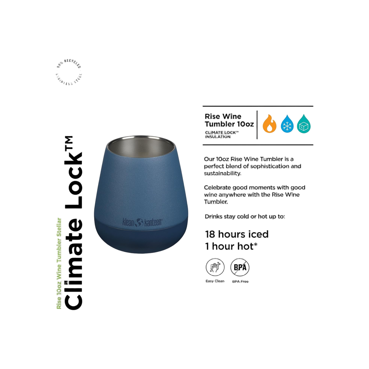Klean Kanteen Geisoleerde Wijnbeker 296 ml