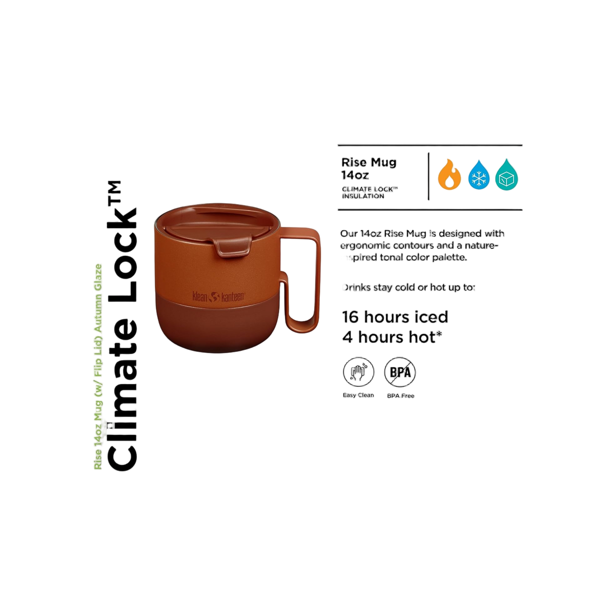 Klean Kanteen Geïsoleerde Kop 399ml met flip deksel