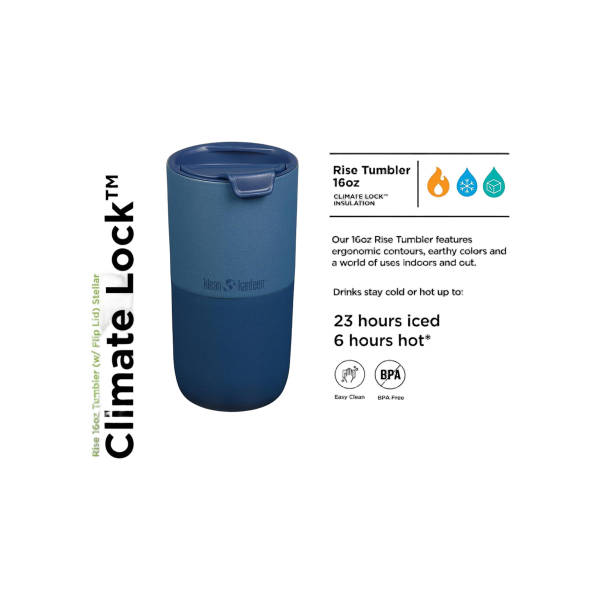 Klean Kanteen Geïsoleerde Drinkbeker 473ml met flip deksel