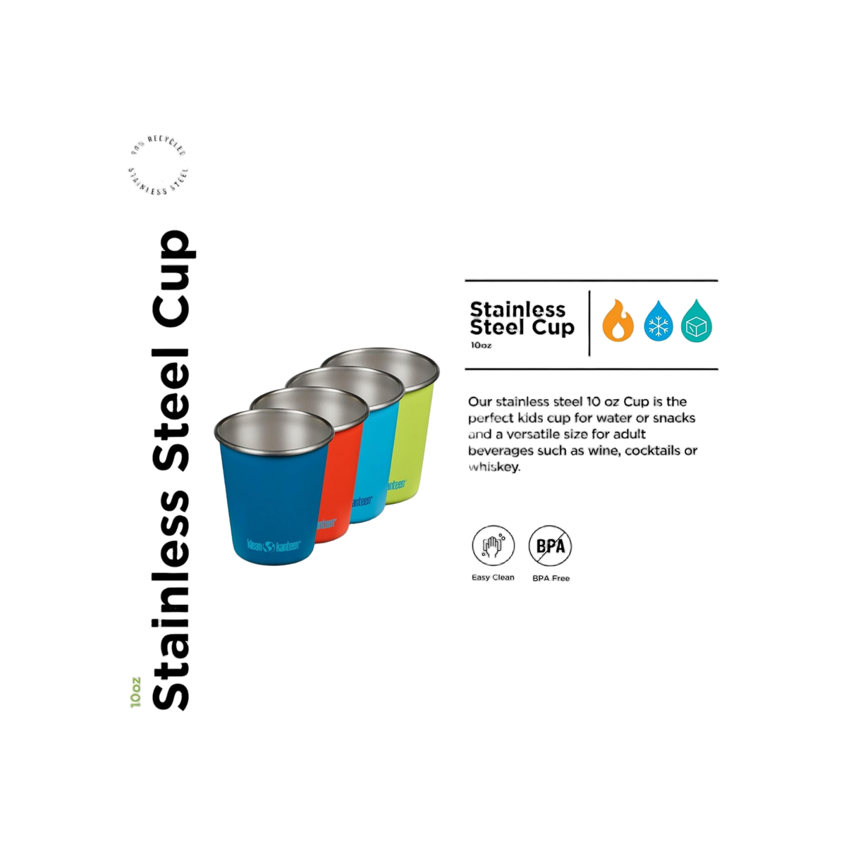 Klean Kanteen Steel Cup 295ml/10oz - 4pack
