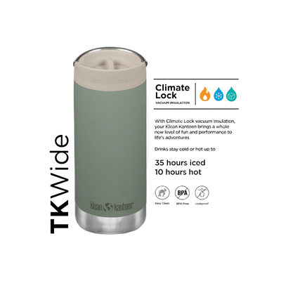 Klean Kanteen TKWide 355lml/12oz met Café Cap