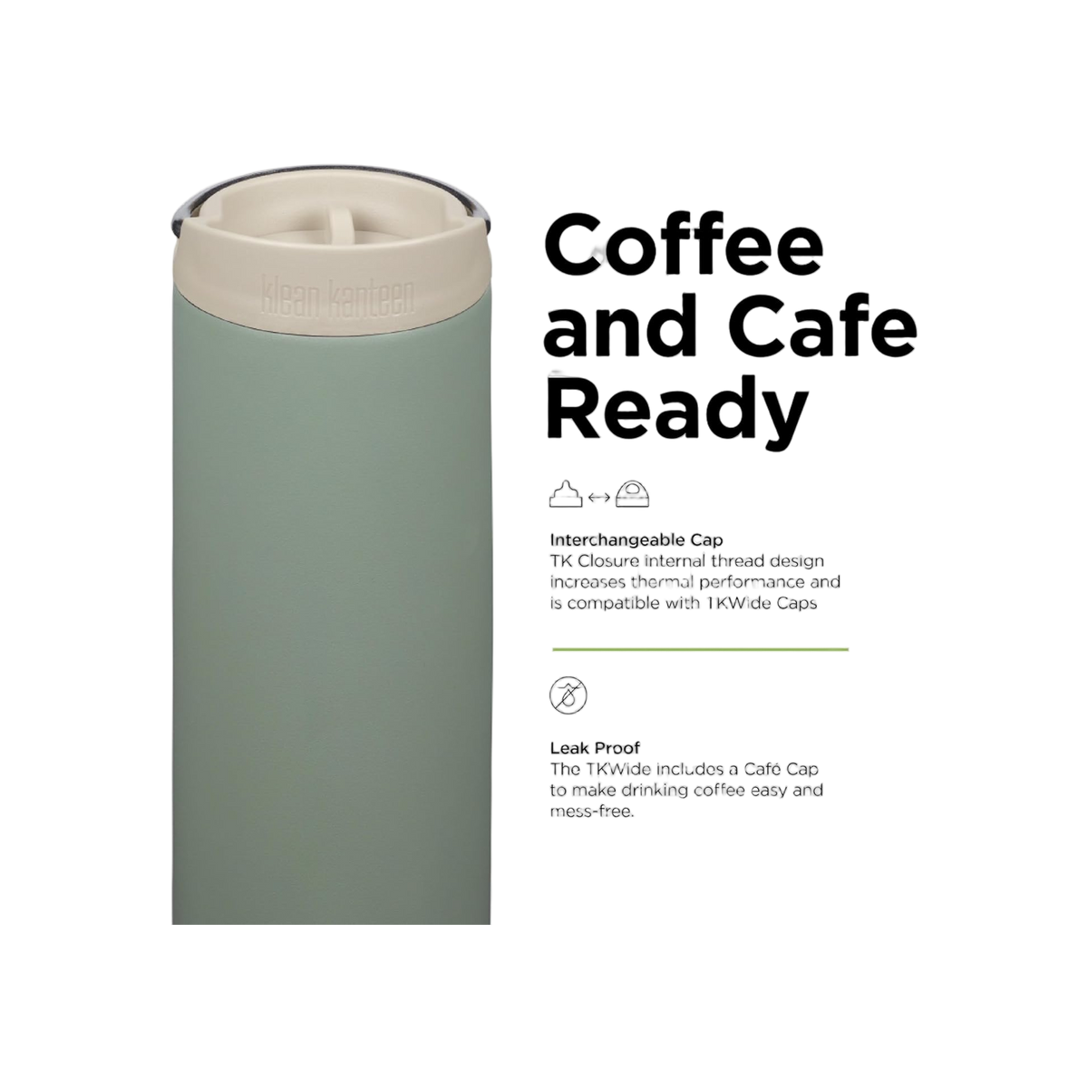 Klean Kanteen TKWide 473ml/16oz met Café Cap