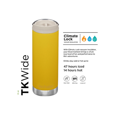 Klean Kanteen TKWide 473ml/16oz met Café Cap
