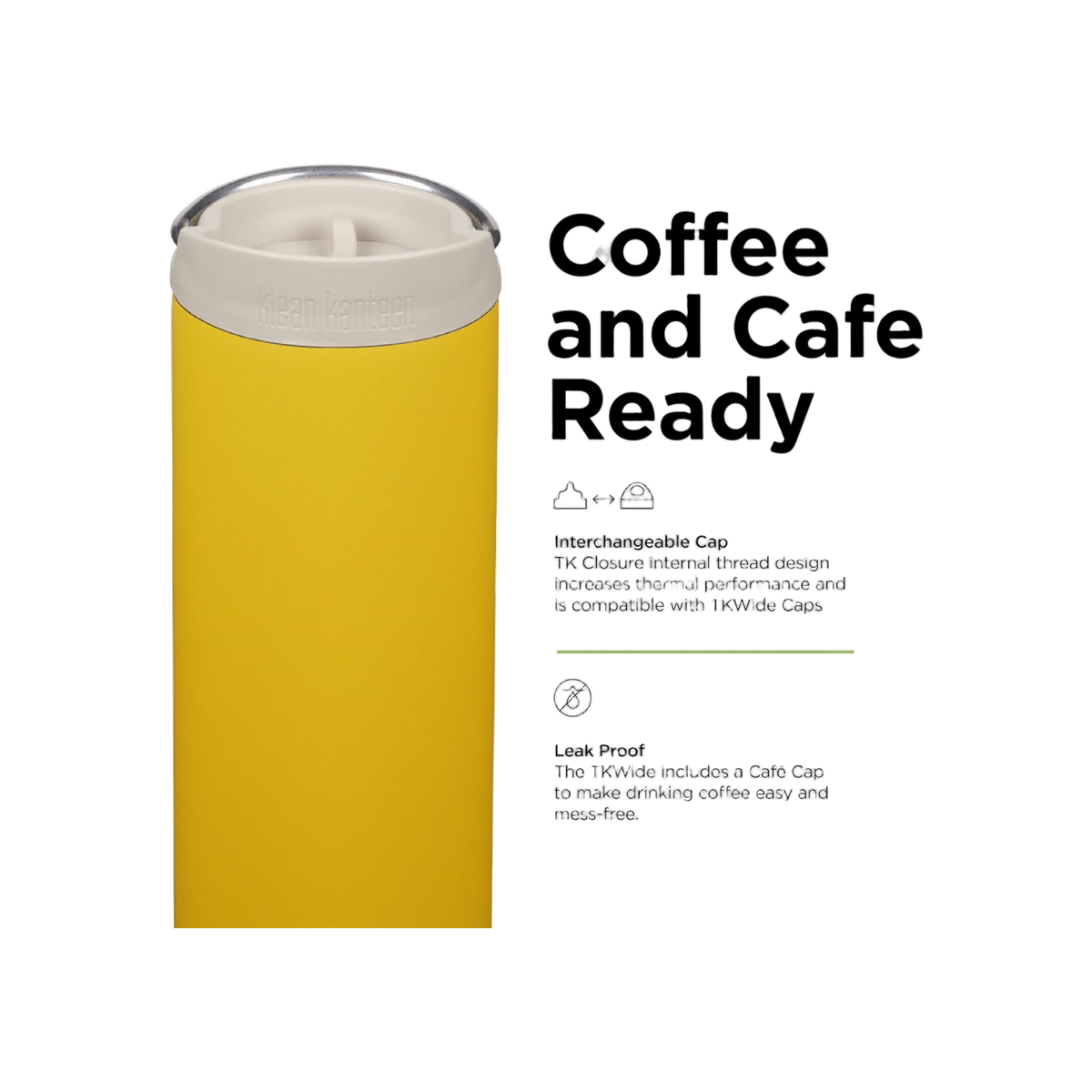 Klean Kanteen TKWide 473ml/16oz met Café Cap
