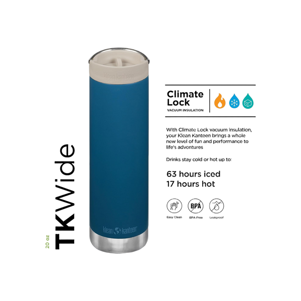 Klean Kanteen TKWide 592ml/20oz met Café Cap