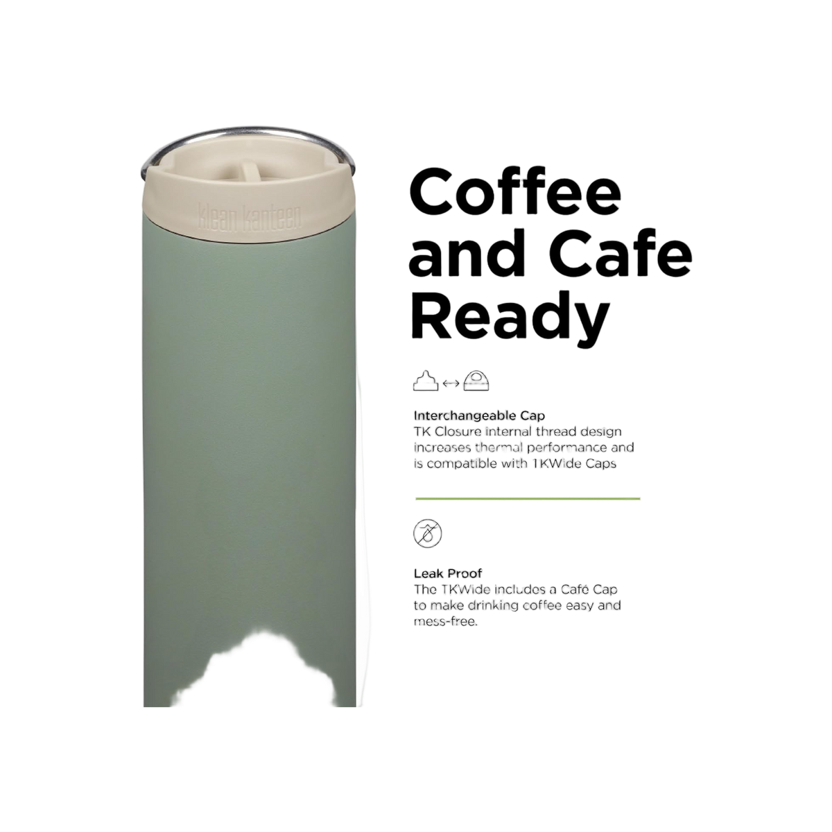 Klean Kanteen TKWide 592ml/20oz met Café Cap