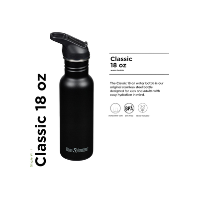 Klean Kanteen Classic Single Wall 532ml/18oz met Flip Seal Sport Cap