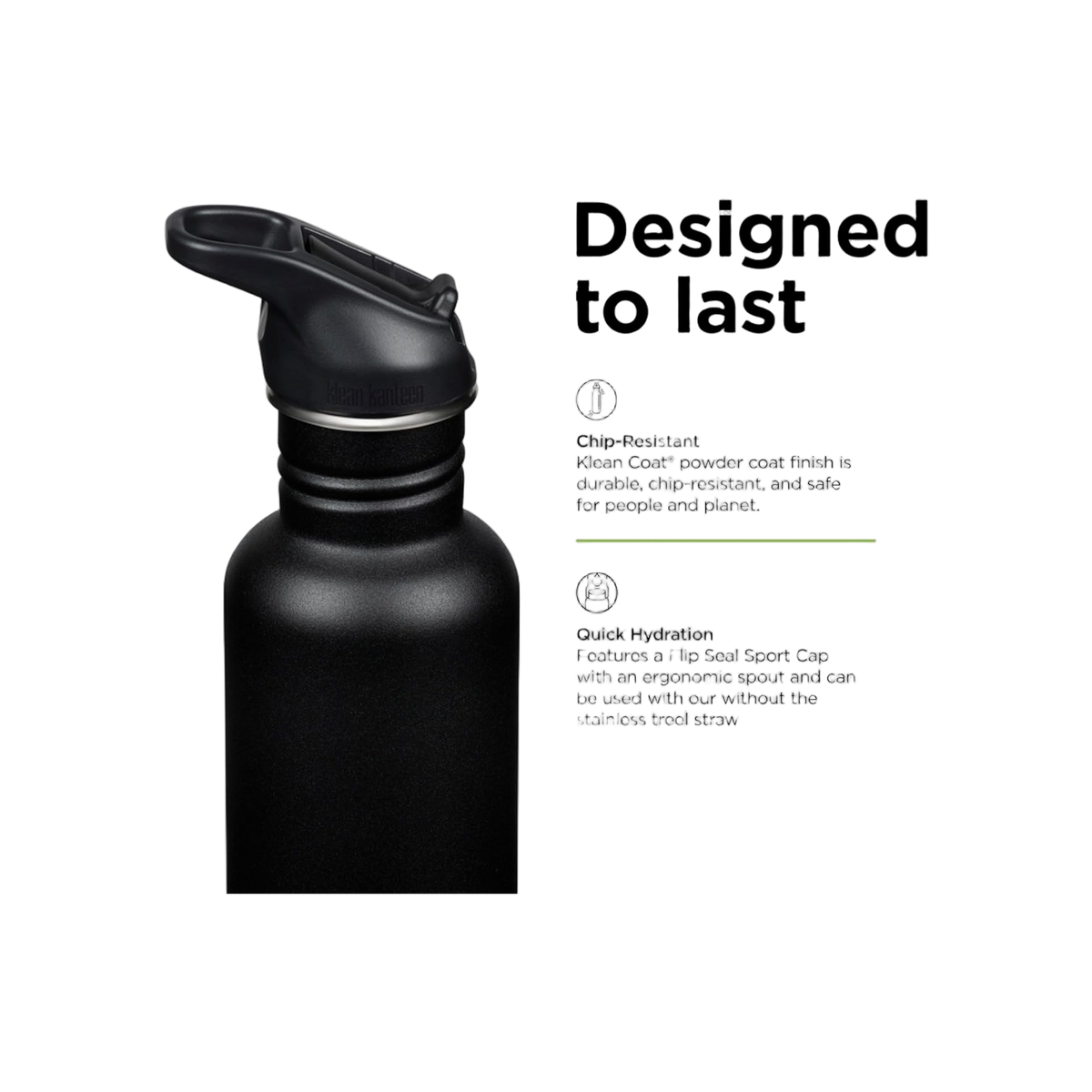 Klean Kanteen Classic Single Wall 800ml/27oz met Flip Seal Sport Cap