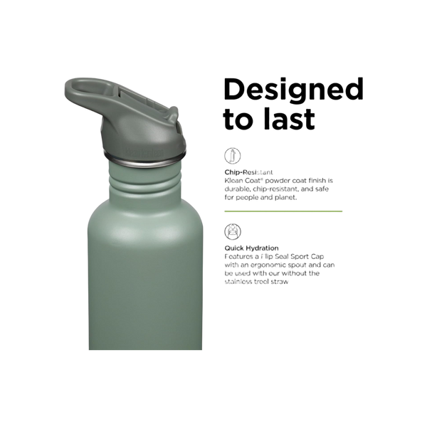 Klean Kanteen Classic Single Wall 800ml/27oz met Flip Seal Sport Cap