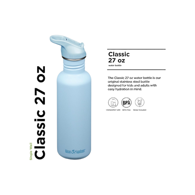 Klean Kanteen Classic Single Wall 800ml/27oz met Flip Seal Sport Cap