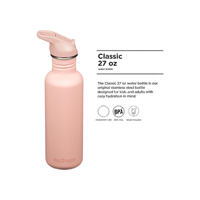 Klean Kanteen Classic Single Wall 800ml/27oz met Flip Seal Sport Cap