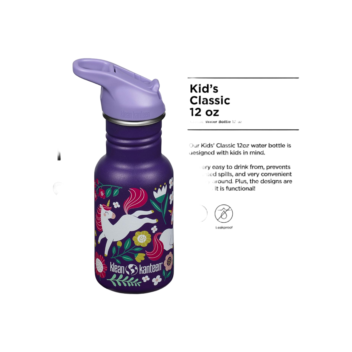 Klean Kanteen KlK 12oz Kid Classic Narrow met flipsportdop