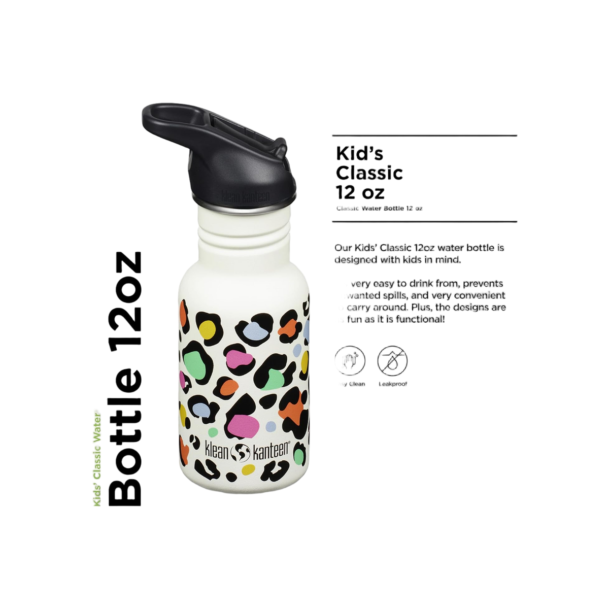 Klean Kanteen KlK 12oz Kid Classic Narrow met flipsportdop